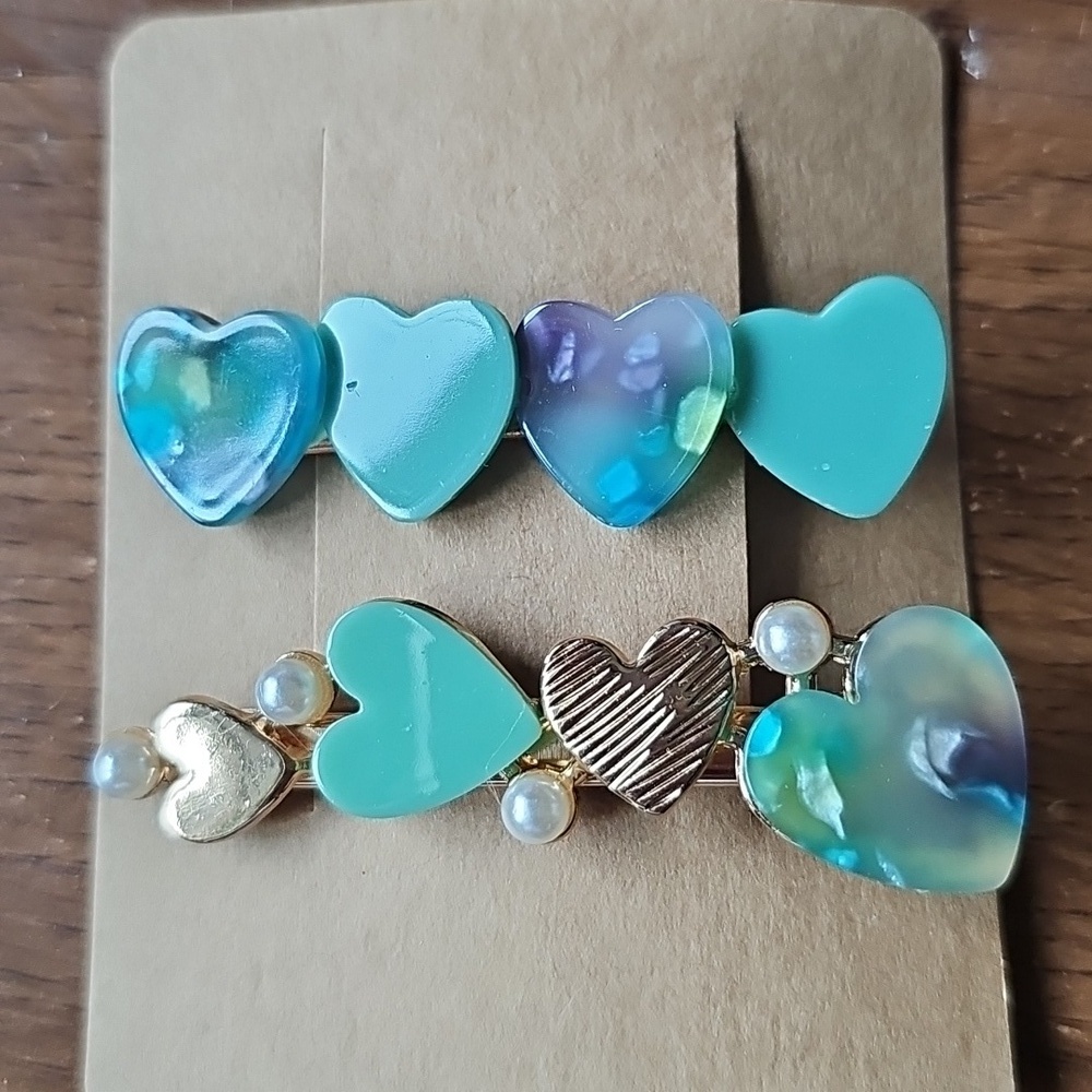 New Colorful Heart Hair Clip Set Alligator Clip Barrette Wedding